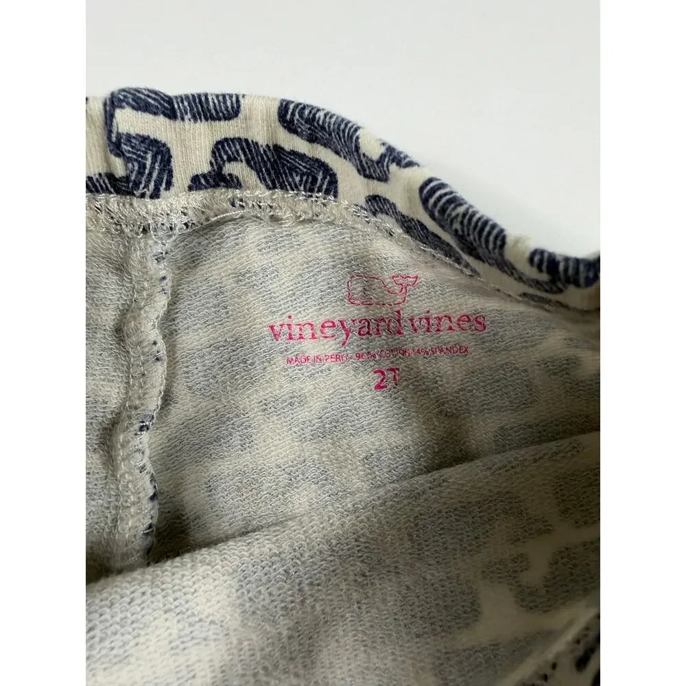 Vineyard Vines Whale Stripe Peplum Top & Whale Print Leggings Set Size 2